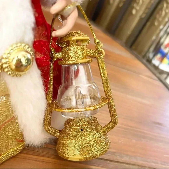 Battery Operated Light Up Santa Christmas Tree Topper Decoration With Lantern - Picture 12 of 13